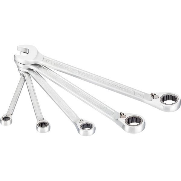 Set Di Chiavi Ad Anello A Cricchetto 606/5 5 Pz. Sw 8-19 Mm Reversibile Hazet-image
