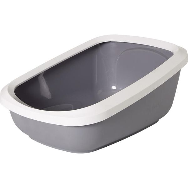 Lettiera Savic Con Bordo "Aseo Jumbo"" 67,5 X 48,5 X 28 Cm Grigio / Bianco"-image