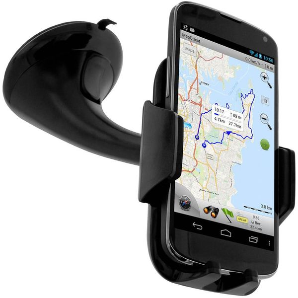 Supporto Da Auto Ruotabile Per Smartphone Nero - Attacco A Ventosa-image
