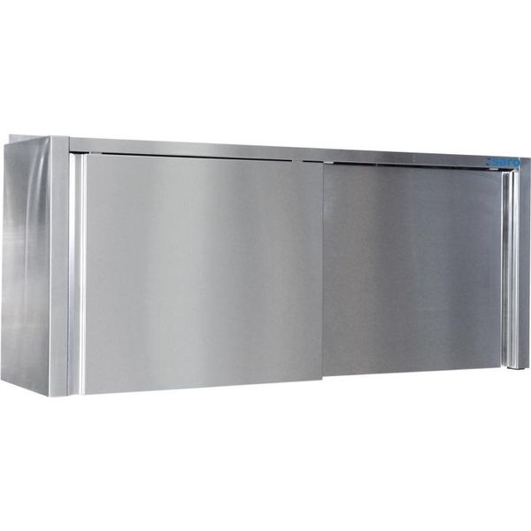 Armadio A Muro Saro In Acciaio Inox Con 2 Ante E 1 Ripiano 1600X400X600 Mm-image