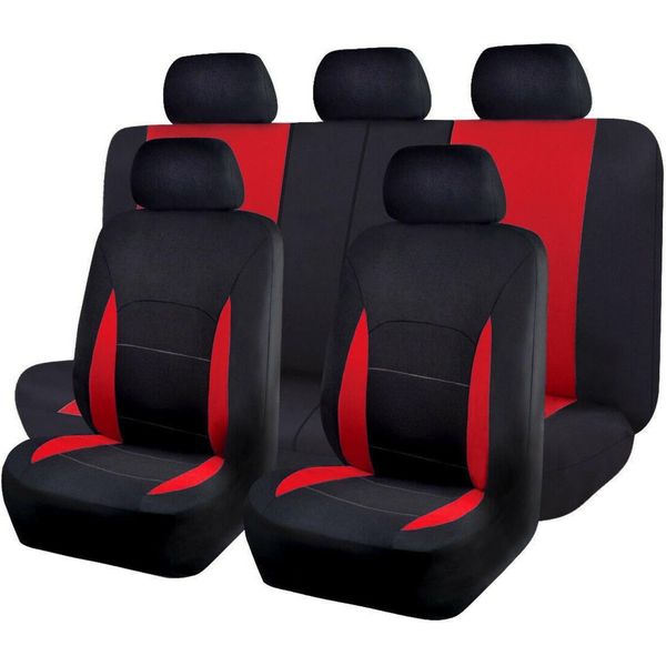 SB626 - Set Di Coprisedili, Per Veicoli Con O Senza Airbag Laterale, Nero, Rosso-image