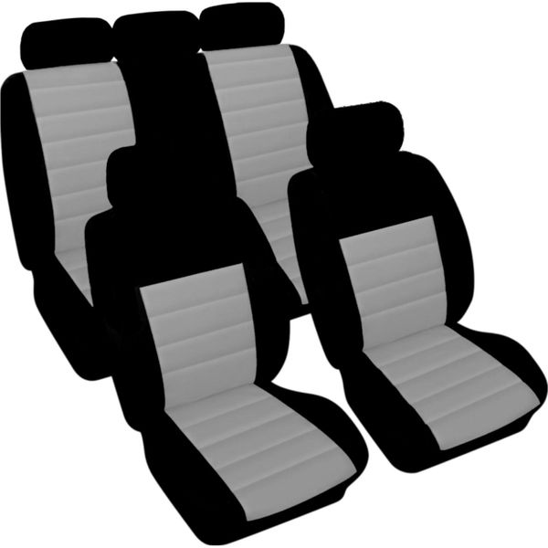 SB401 - Set Di Coprisedili, Per Veicoli Con O Senza Airbag Laterale, Nero, Grigio-image
