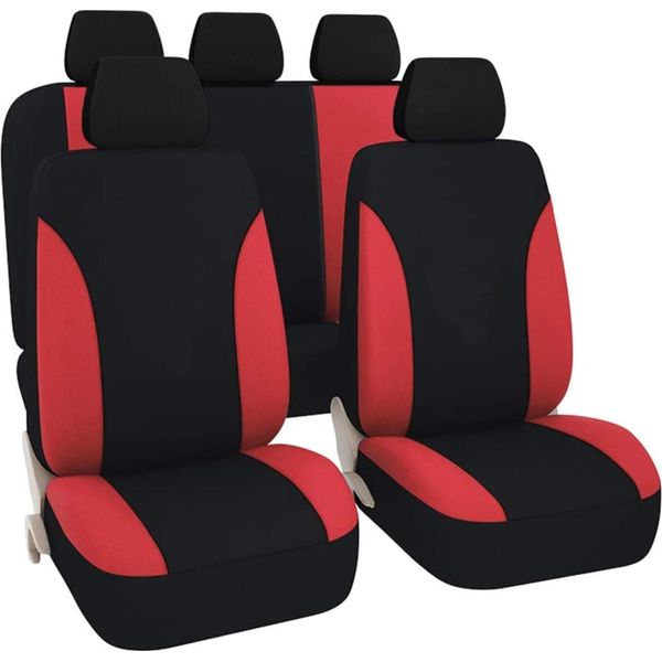 SB103 - Set Di Coprisedili, Per Veicoli Con O Senza Airbag Laterale, Nero, Rosso-image