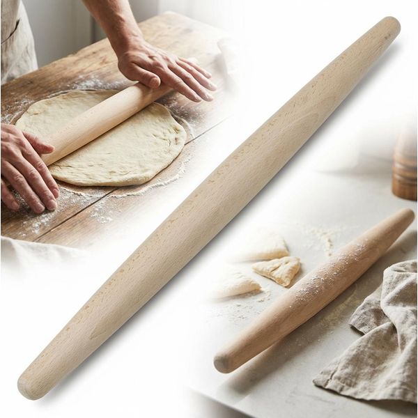 Rullo Per Pizza E Rullo Per Pasta In Legno Da 50 Cm Angolato-image