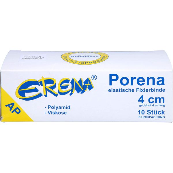 Erena Porena Benda Elastica Di Fissaggio 4 Cm X 4 M Per Il Fissaggio Di Medicazioni Per Ferite, 10 Pezzi. Benda-image