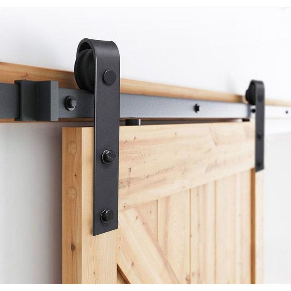 Swanew Sistema Di Porte Scorrevoli Set Di Montaggio Per Porte Scorrevoli 150Kg Guida A Pavimento Guida Per Porte A Rulli Assemblaggio Set Di Binari Di Scorrimento Vetro/Legno Porta Scorrevole 152Cm-image