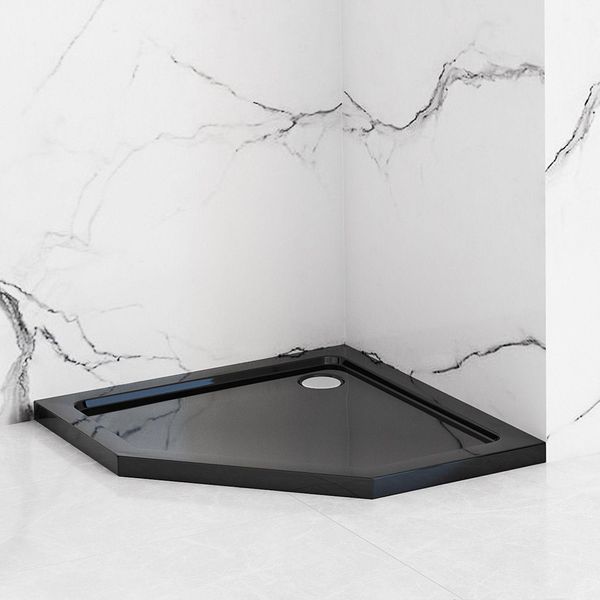 Piatto Doccia Acrilico Rea Diamond Black 90X90-image