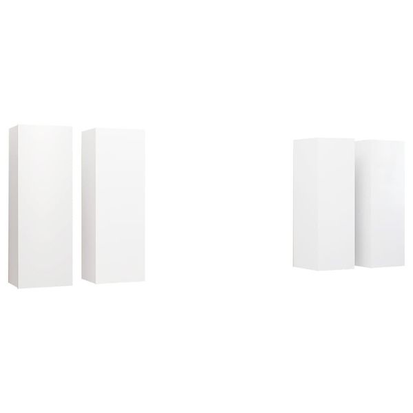 Syfax™ Mobili Porta Tv 4 Pz Bianchi 30,5X30X90 Cm In Legno Multistrato-image
