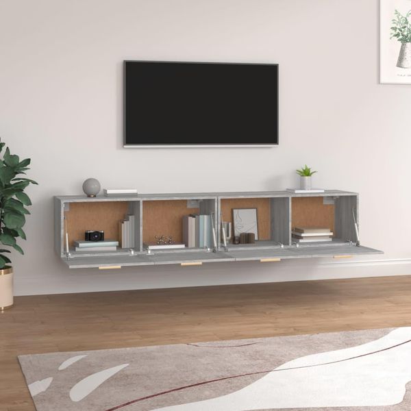 Syfax™ Mobili Parete 2 Pz Grigio Sonoma 100X36,5X35 Cm In Multistrato-image