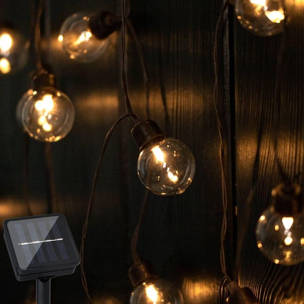 Lumiled Luci Solari 20X Led 7,5 M Luci Solari Fata Luce Esterna IP44 Bianco Caldo 3000K Lampadine Per Natale Catena Solare All'aperto-image