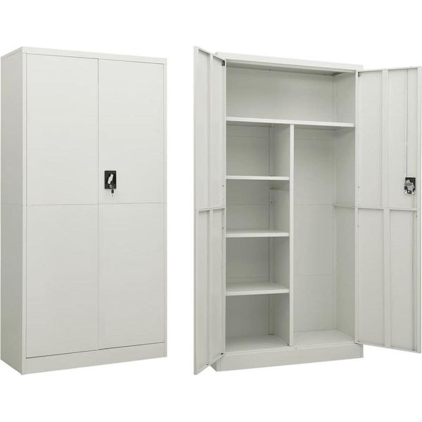 Vidaxl Armadio Spogliatoio Grigio Chiaro 90X40X180 Cm In Acciaio - Armadietto Spogliatoio - Armadietto Spogliatoio - Armadietto Acciaio - Armadietti Acciaio-image