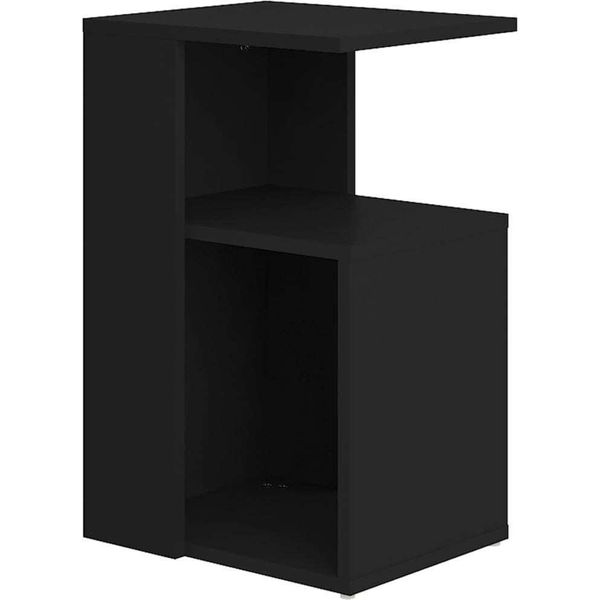 Syfax™ Tavolino Nero 36X30X56 Cm In Legno Multistrato-image