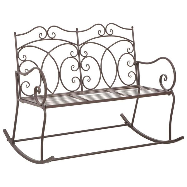 The Living Store Panca Da Giardino 104 Cm In Ferro Marrone Antico-image