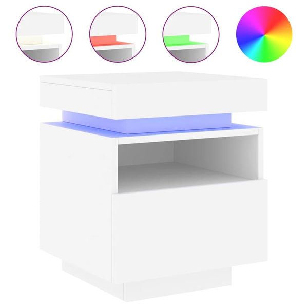 Syfax™ Comodino Con Luci Led Bianco 40X39X48,5 Cm-image