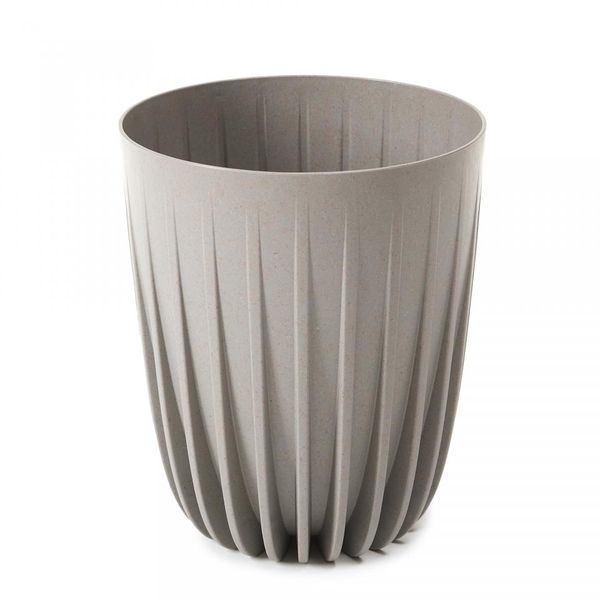 Vaso Da Fiori In Plastica Con Inserto In Legno Mira Eco 14,5 Cm Grigio-image