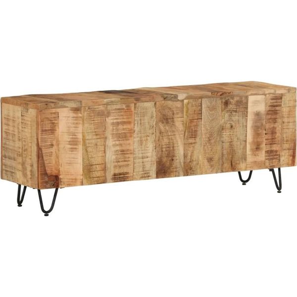 The Living Store Mobile Tv 110X30X40 Cm In Legno Massiccio Mango-image