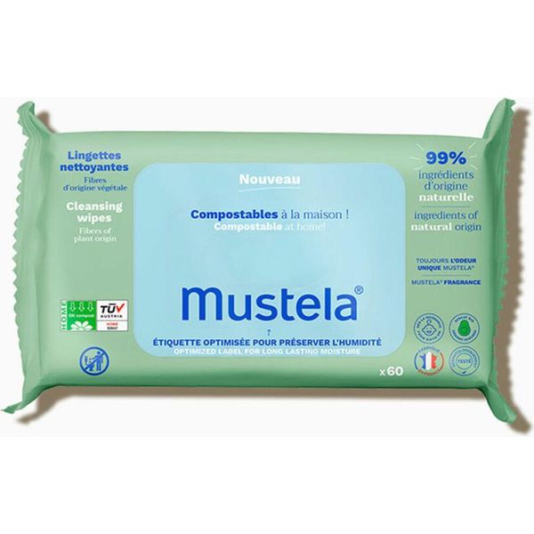 Mustela, Salviette Detergenti Compostabili, 60 Pezzi-image