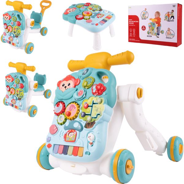Malplay Girello Scimmia 4In1 Interattivo Per L'apprendimento Girello Girello Per Bambini Dai 18 Mesi Aiuto Alla Camminata Musica-image