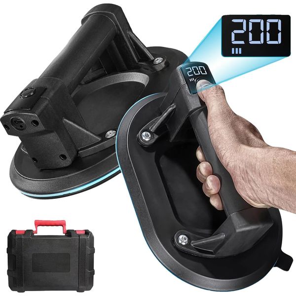 Ventosa Elettrica, Diametro Ventosa 200 Mm, Capacità Di Carico 200 Kg, Capacità Batteria 1800 Mah, Tempo Di Ricarica 2-3 Ore, Durata Di Utilizzo 12 Ore-image
