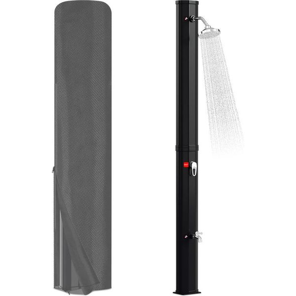 Jopassy Doccia Solare Doccia Da Piscina Doccia Da Giardino 35L Nero Con Cappuccio Protettivo Doccia Da Campeggio Fino A 60°C Doccia A Pioggia Doccia Da Esterno Piscina Da Campeggio-image