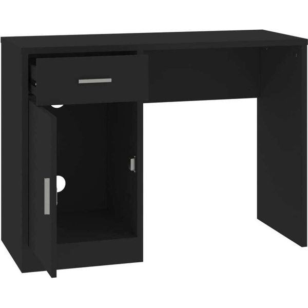 Syfax™ Scrivania Cassetto Nero 100X40X73Cm Legno Multistrato-image