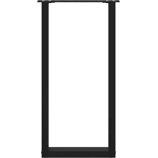 Syfax™ Gambe Per Tavolo Consolle A Forma Di U 2 Pz Nere 38X(72-73) Cm Acciaio-image