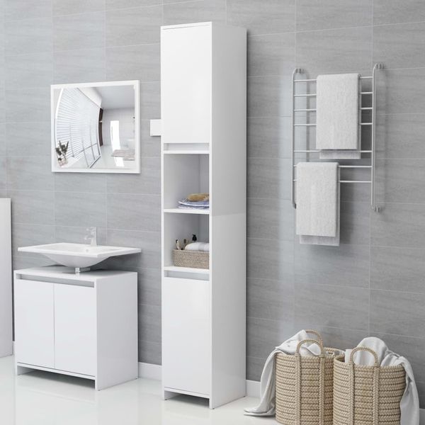 Syfax™ Mobile Da Bagno Bianco 30X30X183,5 Cm In Legno Multistrato-image