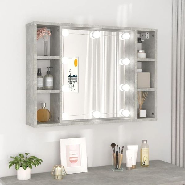 Syfax™ Mobile A Specchio Con Led Grigio Cemento 76X15X55 Cm-image