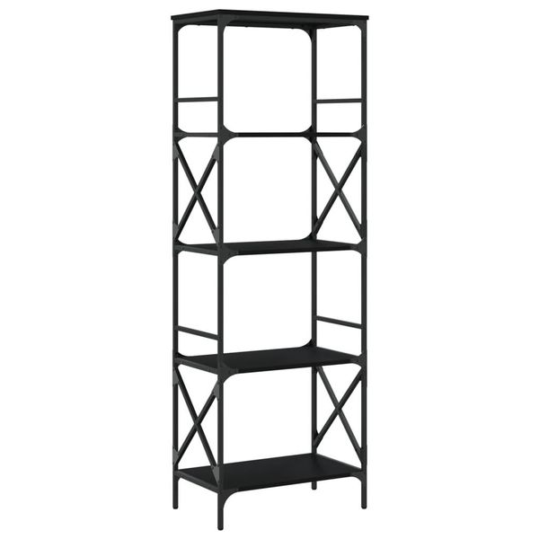 Syfax™ Libreria A 5 Ripiani Nera 59X35X171 Cm In Legno Multistrato-image