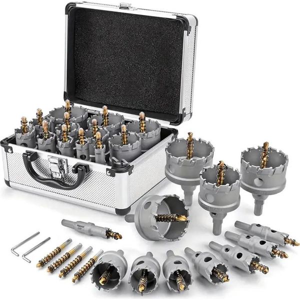 Set Di Seghe A Tazza, Metallo Duro Tct, Diverse Misure Incluse, Set In Cassetta-image