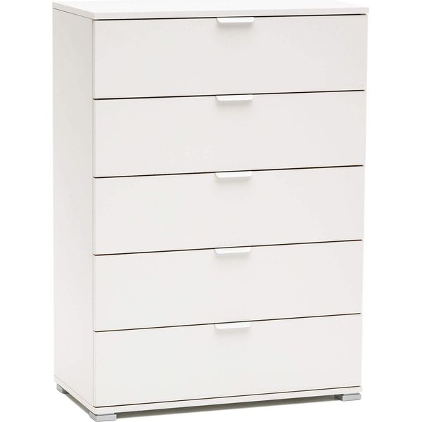 Milanihome.It - Cassettiera 5 Cassetti Per Soggiorno Cucina Bagno Fatto In Italia Cm 75X38X103 Hdi Colorebianco-image