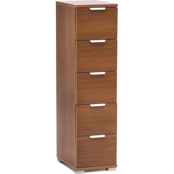 Milanihome.It - Cassettiera 5 Cassetti Per Soggiorno Cucina Bagno Fatto In Italia Cm 27X38X103 Hdi Coloremarrone-image