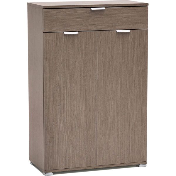 Milanihome.It - Armadietto Con 2 Ante E Un Cassetto Per Soggiorno Cucina Bagno Fatto In Italia Cm 75X38X112 Hdi Colorerovere Grigio-image