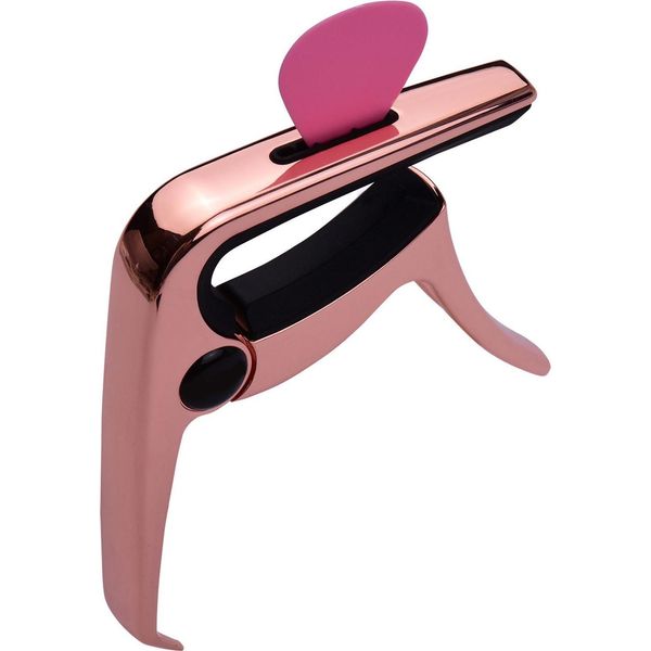 Capotasto Per Chitarra, Capotasto Per Chitarra Elettrica E Acustica In Lega Di Zinco Con Plettro Per Ponte (Oro Rosa)-image