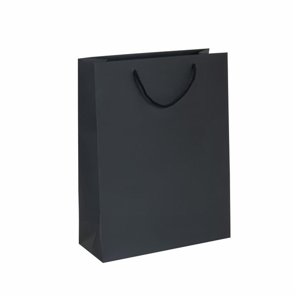 Borsa Di Carta 30 X 10 X 40 Cm, 100 Pezzi, Nera Premium Awih-image