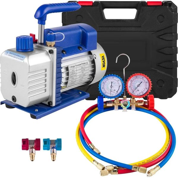 Pompa A Vuoto, 1/4 Hp, Manometro Incluso, 4 Cfm 1-3 Hp Manometro-image
