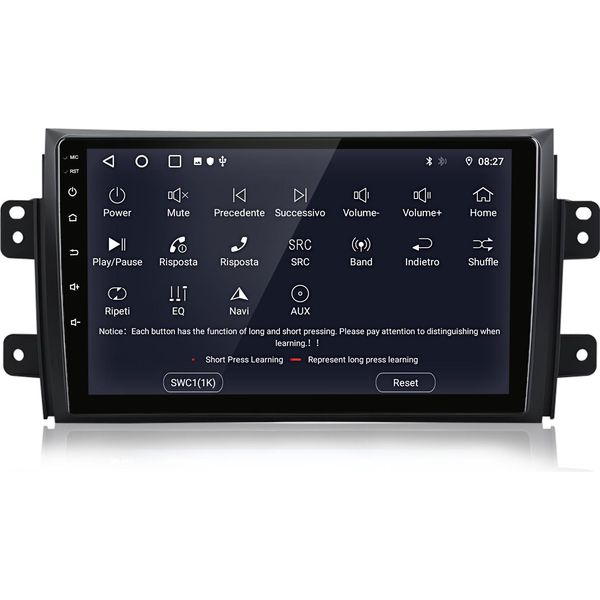 Radio Android Compatibile Con Suzuki SX4 2006-2014 Carplay Android Auto Navigatore Bluetooth Dab+ Telecamera Posteriore 9 Pollici 64 Gb-image