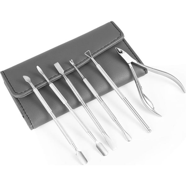 Inf Set Di 6 Tagliaunghie In Acciaio Inox - Kit Manicure Pedicure Argento-image