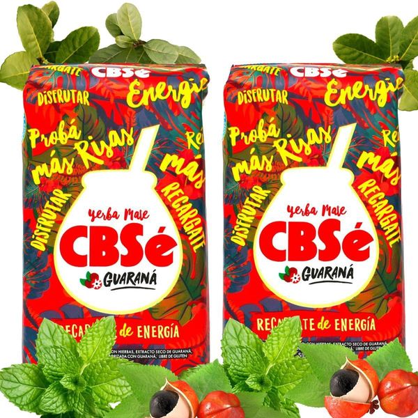 Tè Yerba Mate Cbsé Con Guaraná 1 Kg (0,5 Kg X 2) Dall'argentina - Bevanda Detox Ed Energetica-image