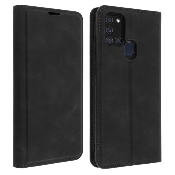 Avizar, Custodia Flip Con Portafoglio, Custodia Flip In Ecopelle Per Galaxy A21S, Nero-image