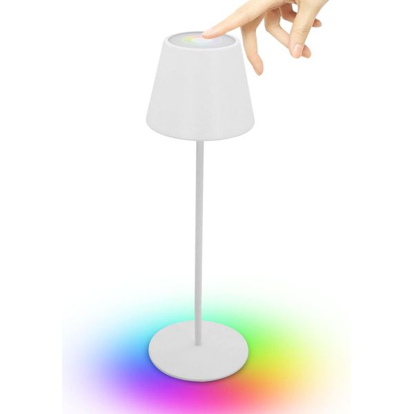 Velamp Lampada Da Tavolo Rgb Ricaricabile TL1908-W Con Interruttore A Sfioramento-image