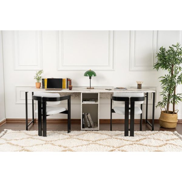 Skye Decor, Twin Study Desk - Freesia, Scrivania, Freesia, 100 % Truciolato Rivestito In Melamina, 240 X 60 X 74-image