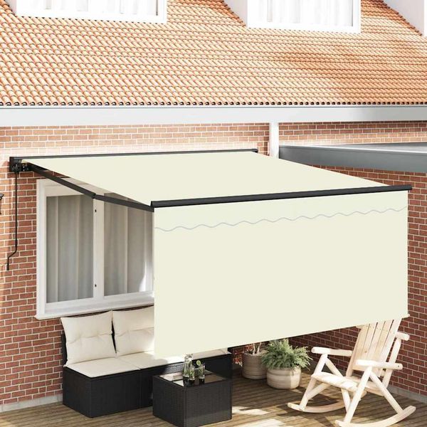 Vidaxl Tenda Da Sole Retrattile Crema 300 X 250 Cm Poliestere E Alluminio-image