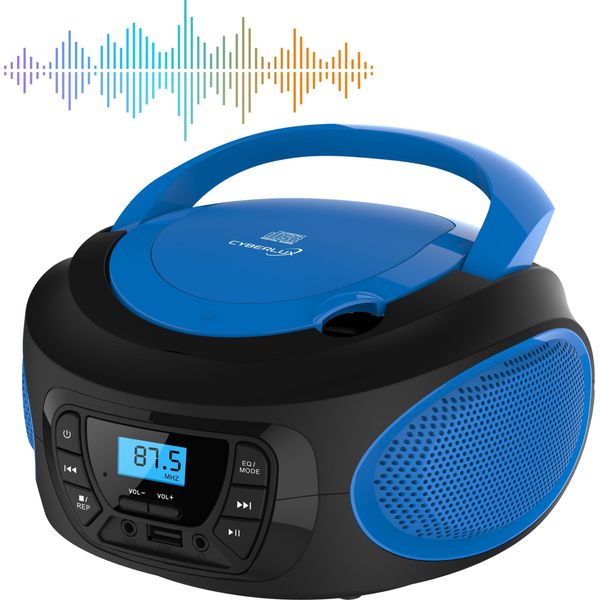 Cyberlux Lettore Cd Portatile Per Bambini Radio Cd Stereo Boombox Blu-image