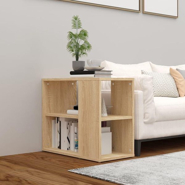The Living Store Tavolino In Rovere Sonoma 60X30X50 Cm Materiale A Base Di Legno-image