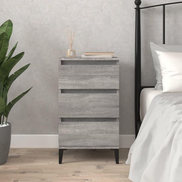 Vidaxl Comodino Grigio Sonoma 40X35X70 Cm Materiale A Base Di Legno - Comodino - Comodini - Armadio - Comodino-image