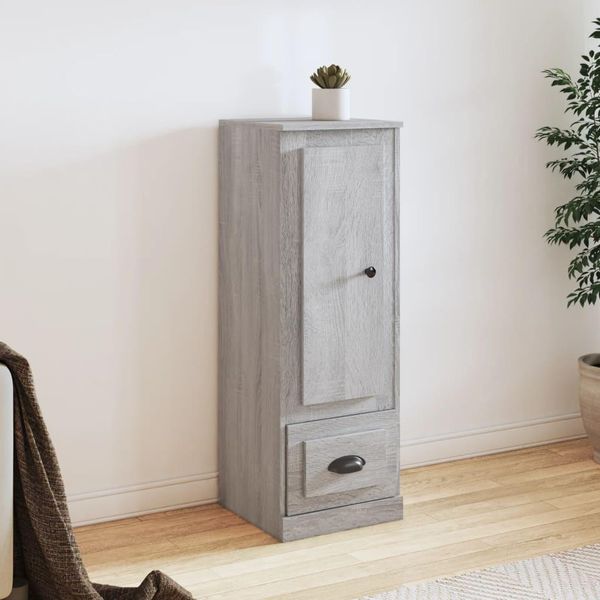 The Living Store Credenza Grey Sonoma 36X35,5X103,5 Cm Materiale In Legno-image