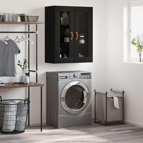The Living Store Armadio A Muro Nero 69,5X34X90 Cm-image