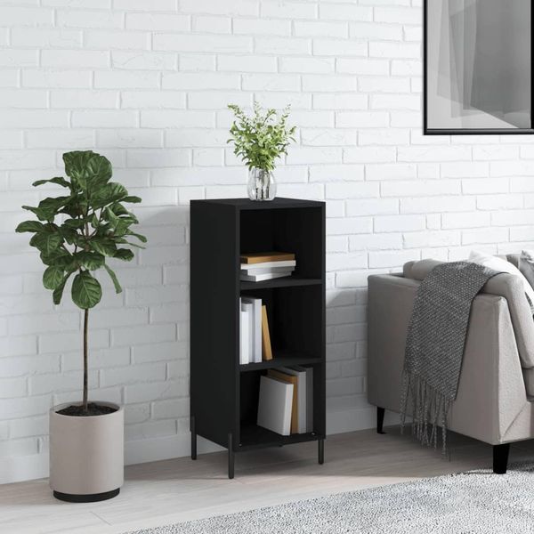 The Living Store Credenza Nera 34,5X32,5X90 Cm Materiale A Base Di Legno-image