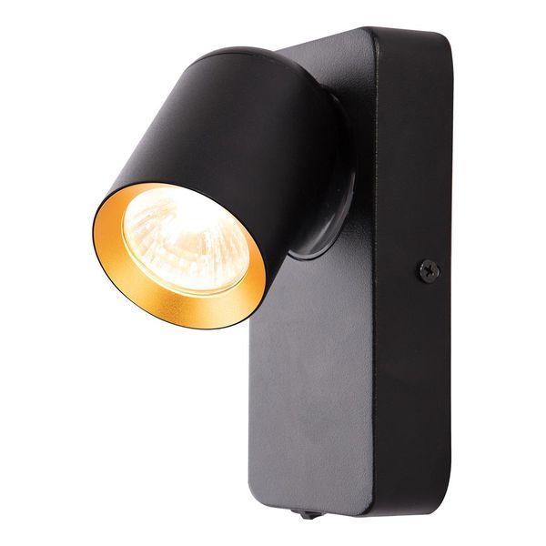 Lampada Da Parete Orientabile Con Interruttore On/Off Nero Andy 1Xgu10 10W Milagro-image